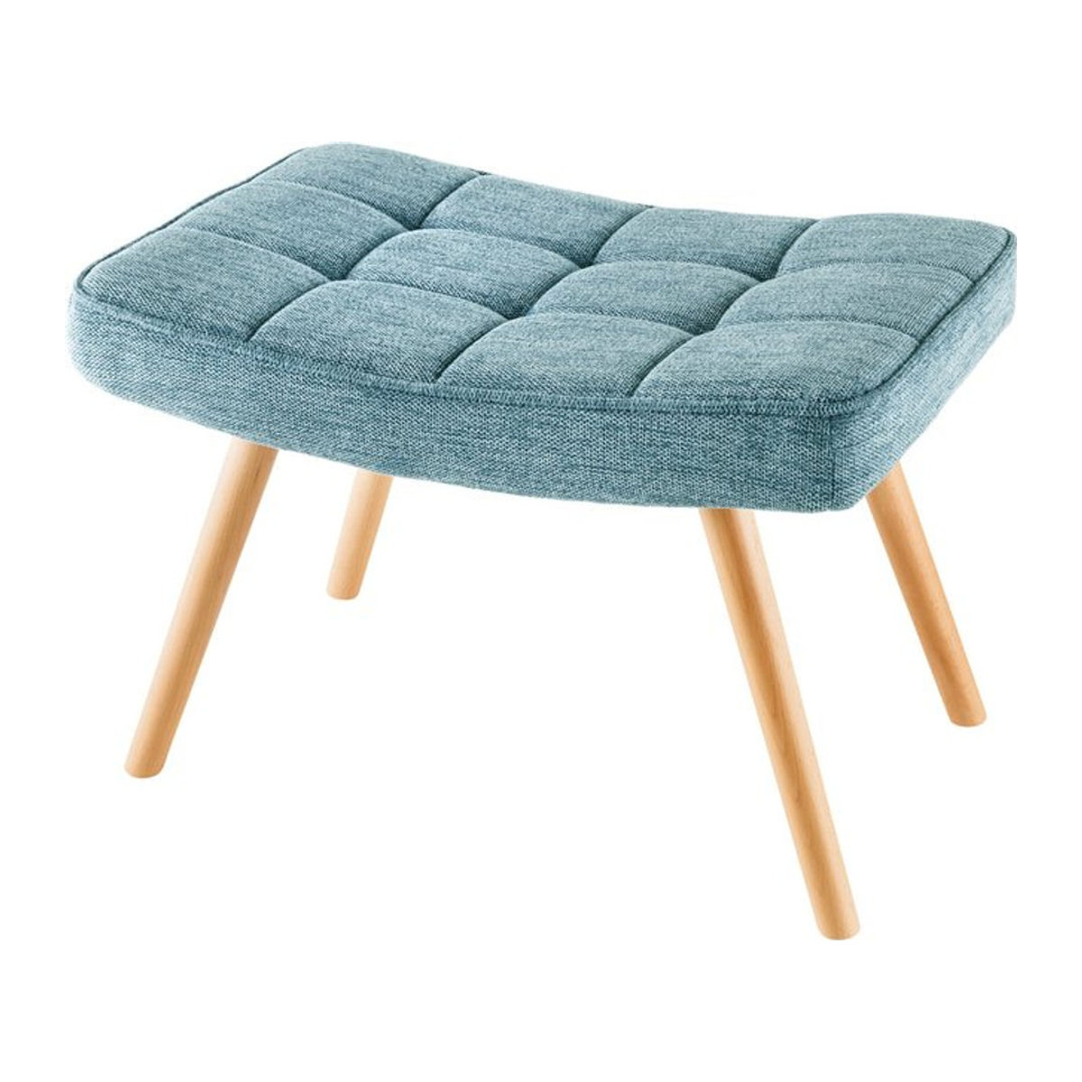 riess-ambiente Hocker SCANDINAVIA Polsterhocker in Blau mit Massivholz-Beinen im skandinavischen Design - Bild 1