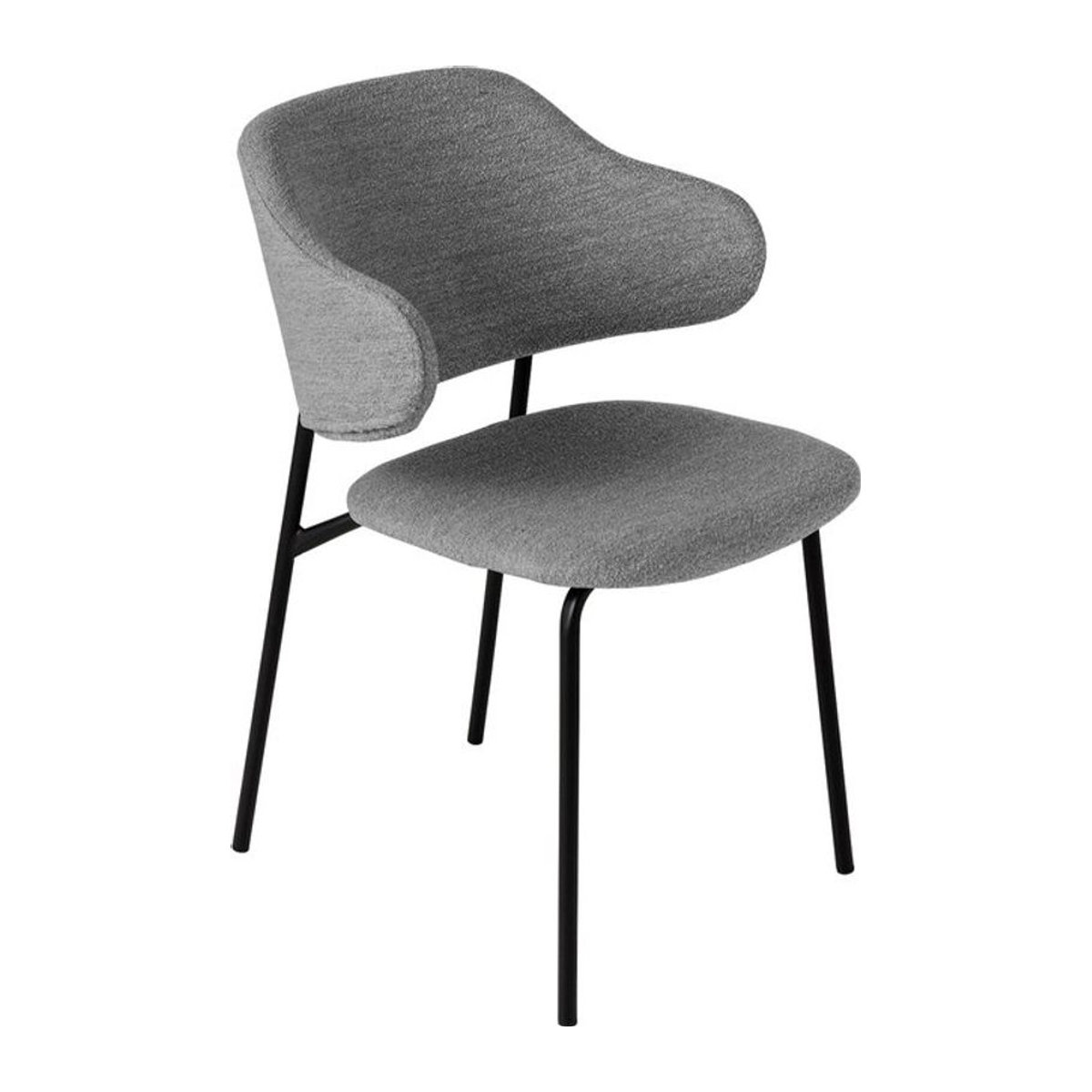 riess-ambiente Polsterstuhl VOGUE in Grau Bouclé mit schwarzen Metallbeinen - Bild 1