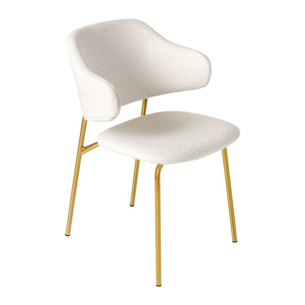 Riess-Ambiente Polsterstuhl VOGUE in Weiß Bouclé mit goldenen Metallbeinen im modernen Retro-Design - Bild 1