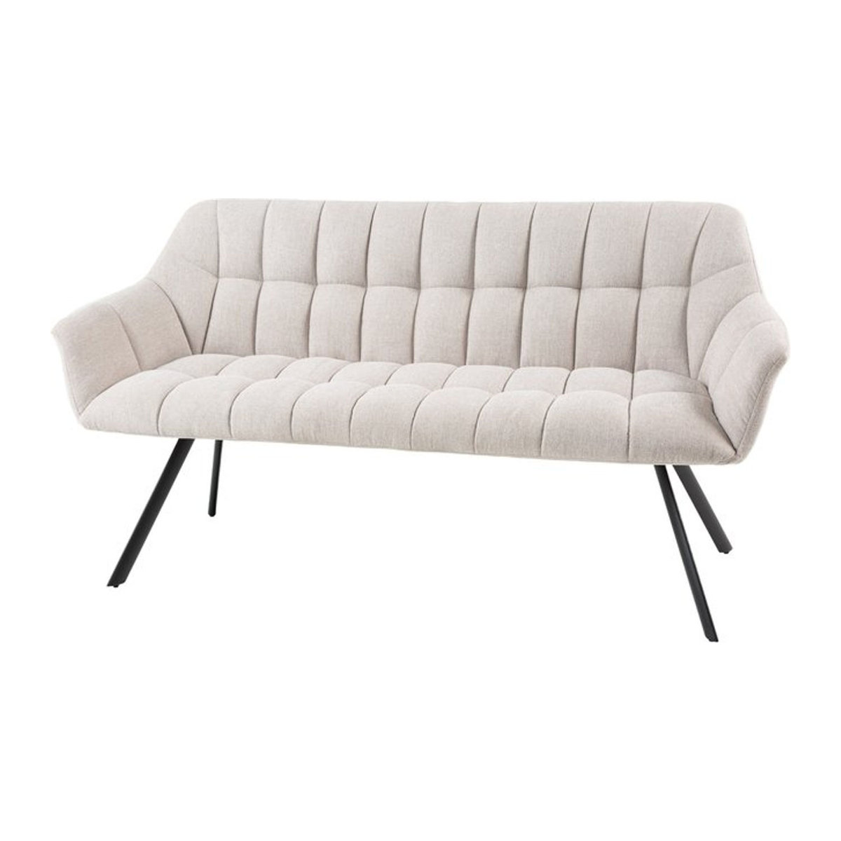 Riess-Ambiente Sitzbank PAPILLON mit Rückenlehne in Champagner Beige und schwarzem Metallgestell, Breite: 165 cm - Bild 1