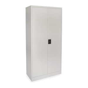 RIKTA Metallschrank Aktenschrank aus Stahl mit Drehtüren und 4 Einlegeböden, Grau, B/T/H: 80 x 40 x 168 cm