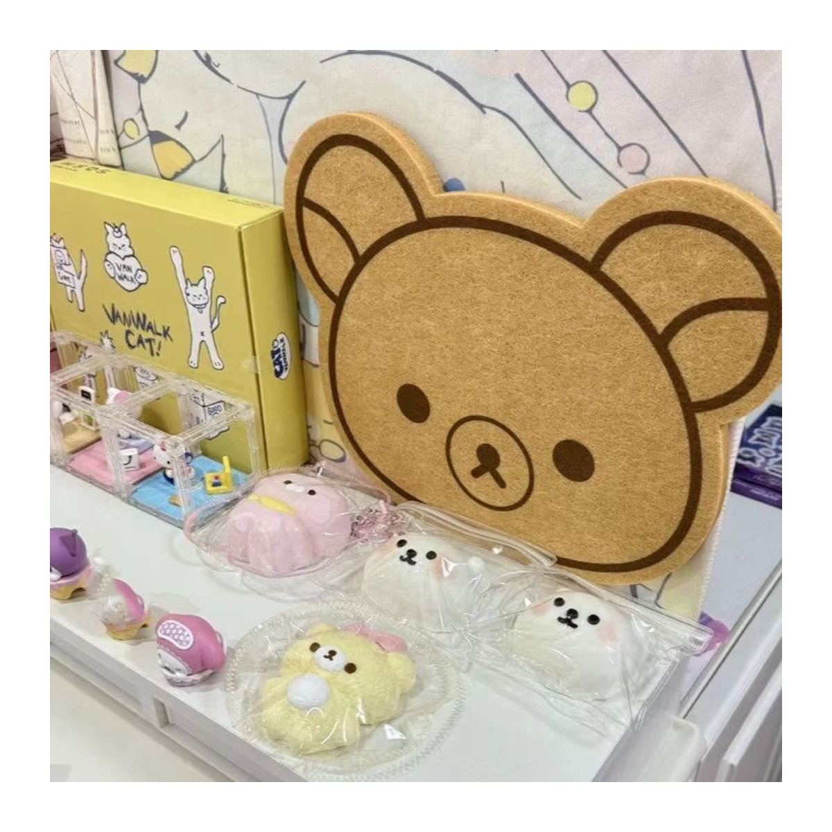 Rilakkuma Filzbrett Wandaufkleber als Nachrichtentafel zur Wandmontage in Orange und Braun - Bild 3