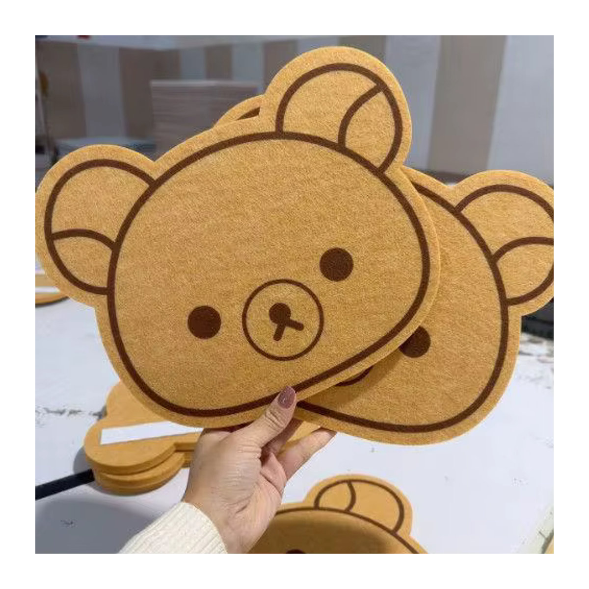 Rilakkuma Filzbrett Wandaufkleber als Nachrichtentafel zur Wandmontage in Orange und Braun - Bild 4