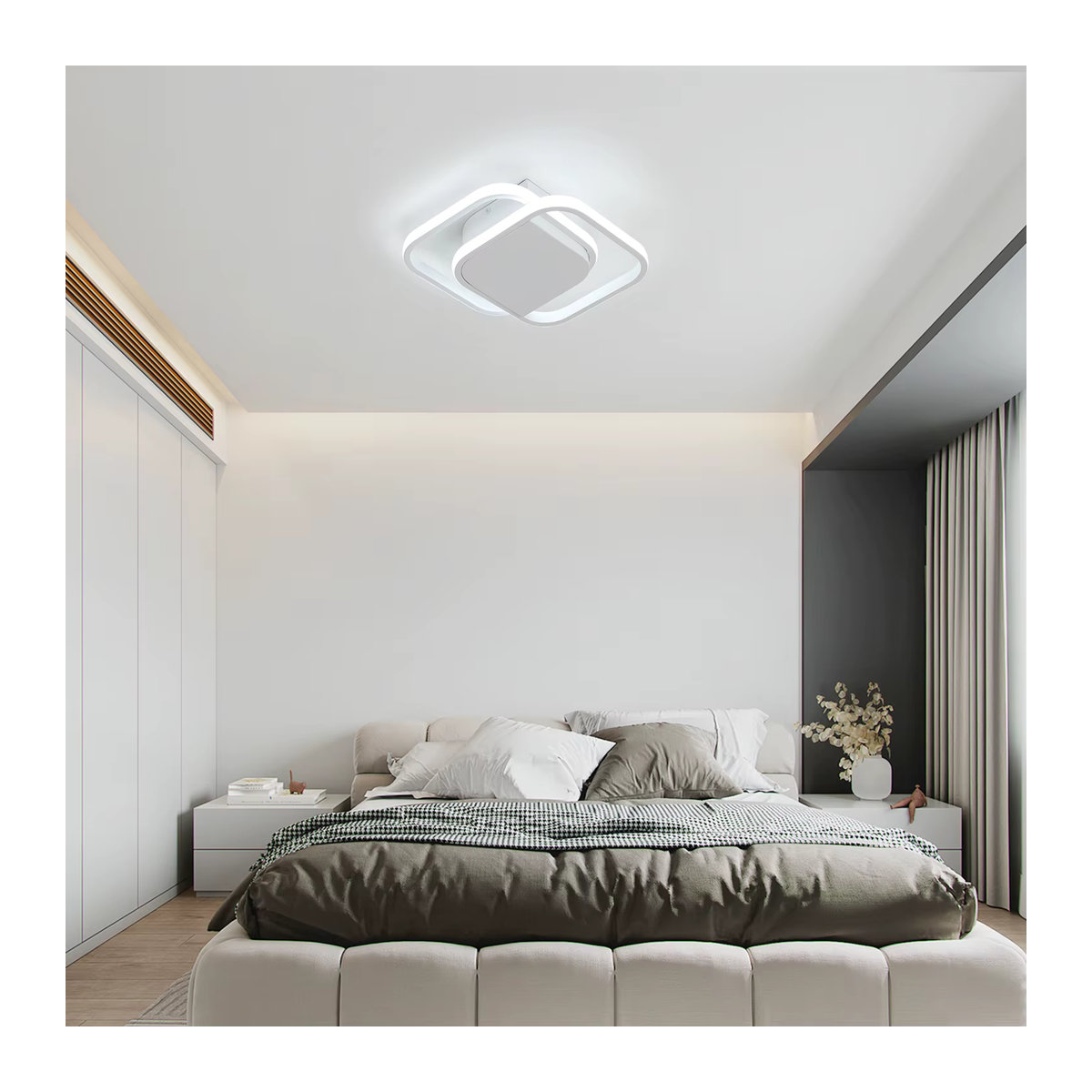 Riserva LED-Deckenleuchte in Schwarz/Weiß, 32 W, Kaltweiß, Modernes Design für Schlafzimmer und Küche - Bild 4