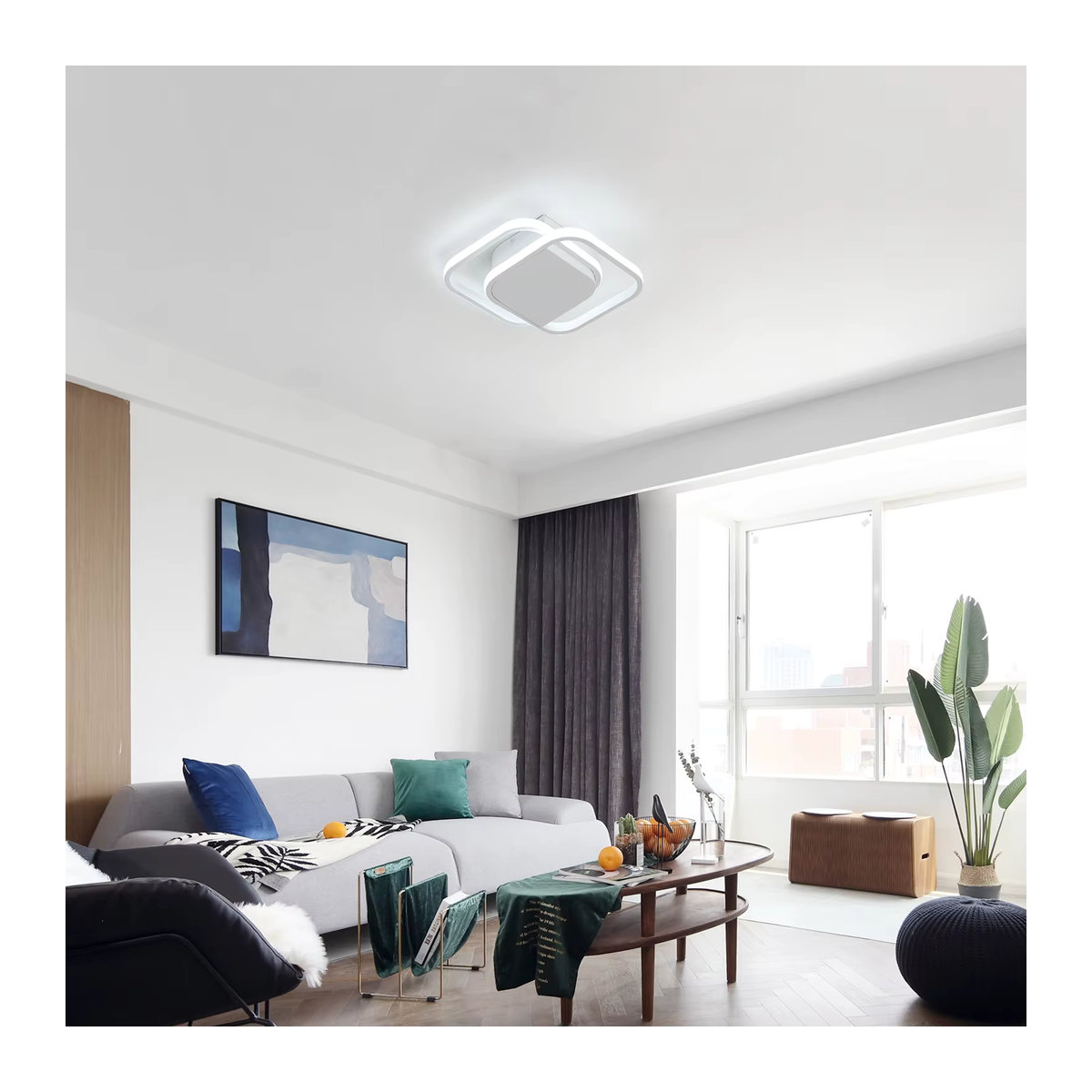Riserva LED-Deckenleuchte in Schwarz/Weiß, 32 W, Kaltweiß, Modernes Design für Schlafzimmer und Küche - Bild 5