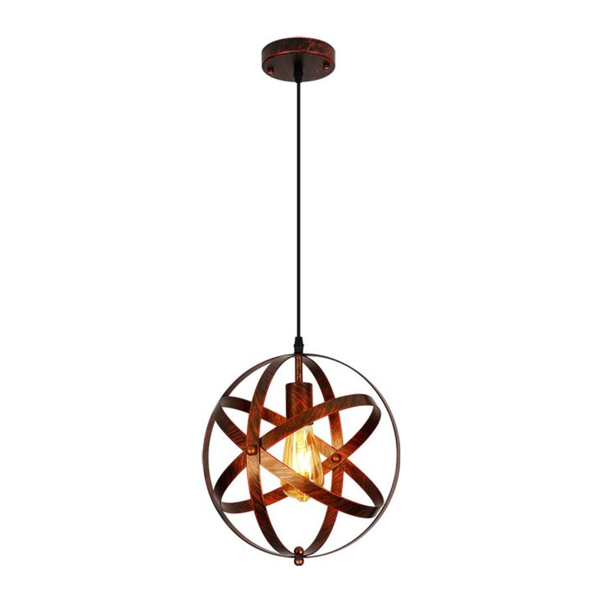 Riserva Pendelleuchte im Industrial-Design aus Metall in Braun mit E27-Fassung - Bild 1