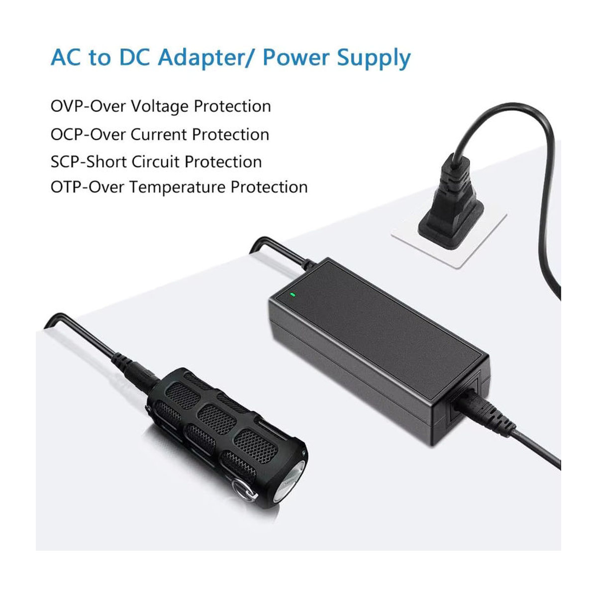 Riskcell 24V Netzteil AC/DC Adapter für Logitech G920 G29 G25 G27 G923 G940 Driving Force GT Rennlenkrad, Schwarz - Bild 3