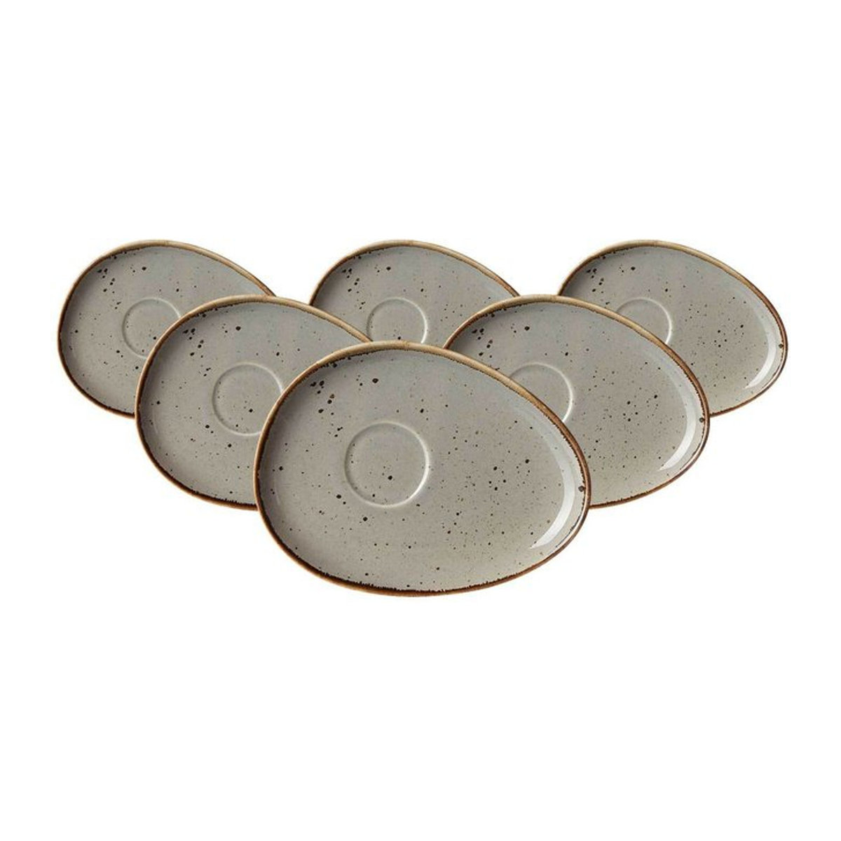 Ritzenhoff & Breker Espressountertassen Taste 6er Set Grau Keramik Durchmesser: 14 cm, Höhe: 10,5 cm - Bild 1