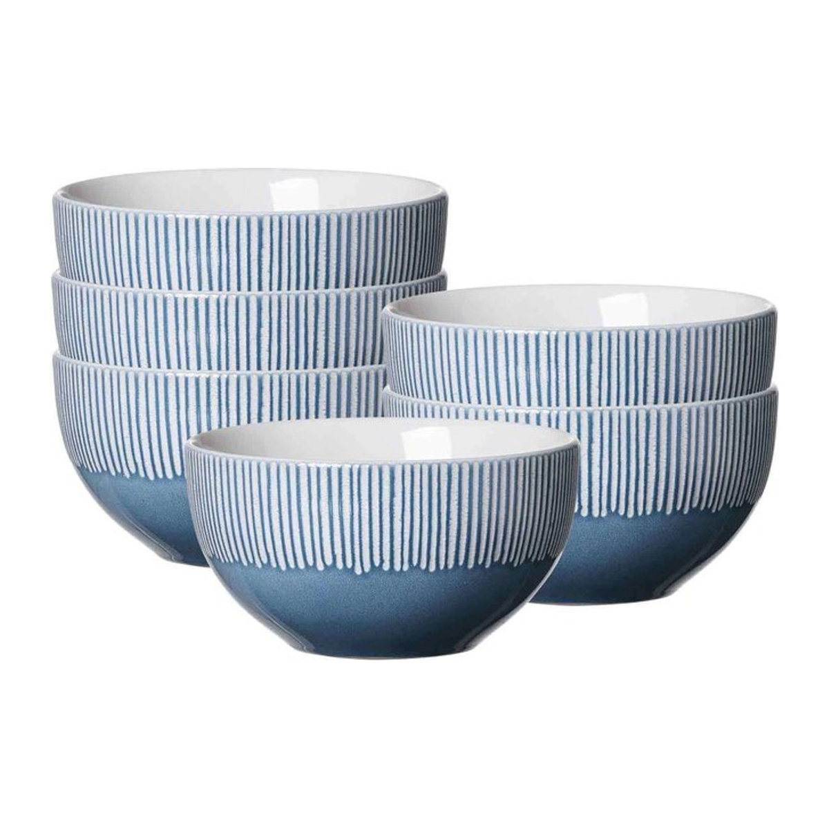 Ritzenhoff & Breker Keramik Schalen Banda Blau Gestreift 6er Set Durchmesser: 14 cm - Bild 1