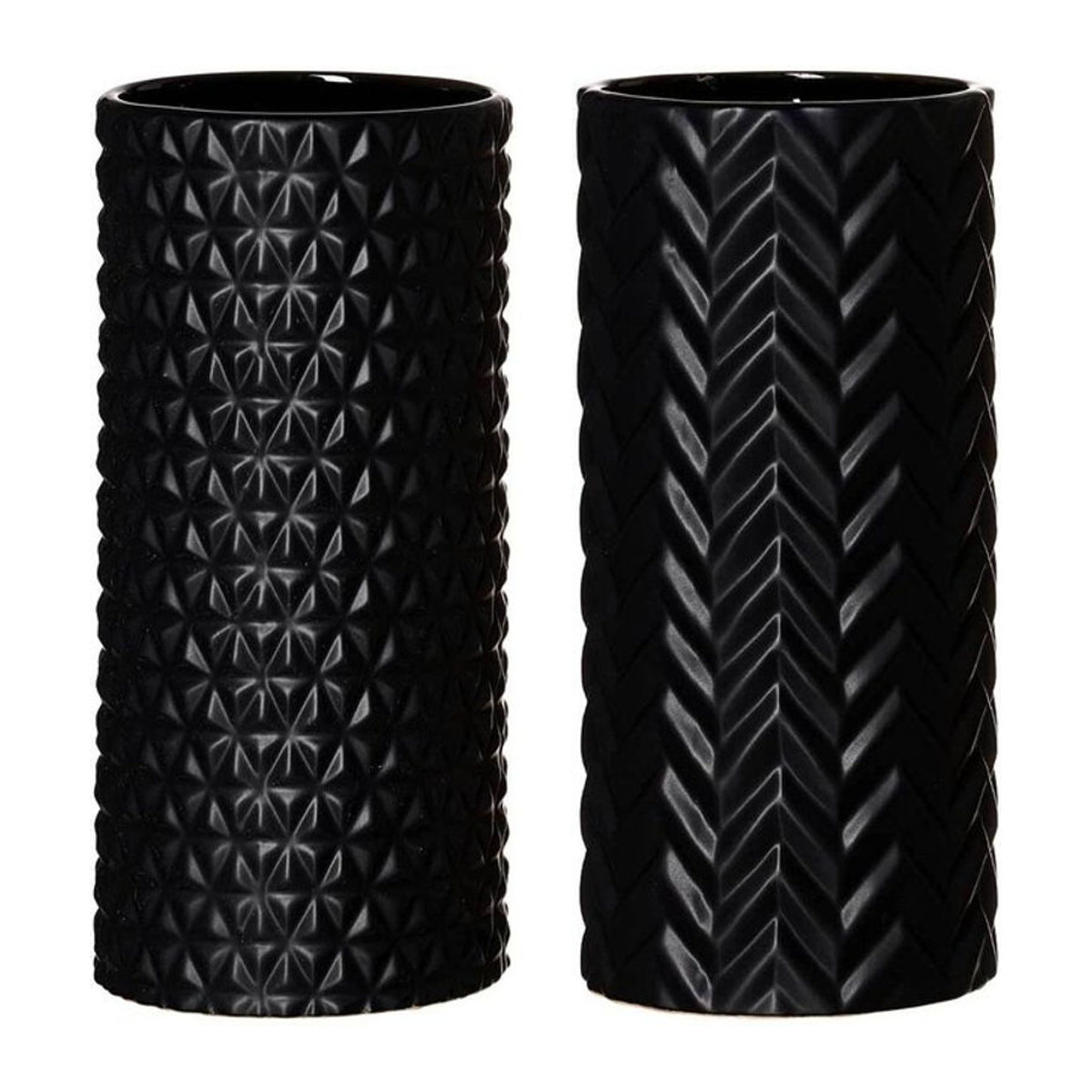 Ritzenhoff & Breker Keramik Vasen Set Schwarz Geometrisch 2er Set Höhe: 25 cm - Bild 1