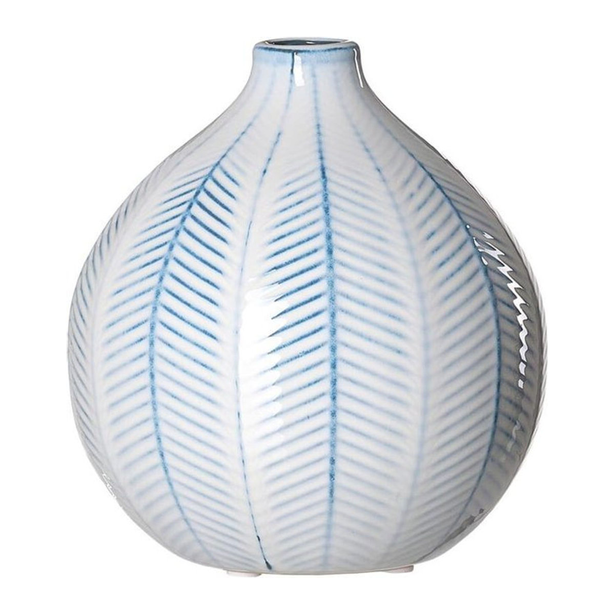 Ritzenhoff & Breker Kugelvase Reef in Blau und Weiß aus Keramik mit abstraktem maritimem Design, Höhe: 20 cm - Bild 1