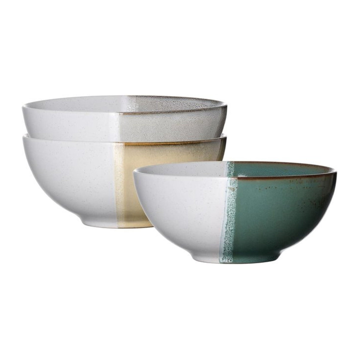 Ritzenhoff & Breker Poke Bowlschalen Tonala aus Keramik, 3er Set, mehrfarbig, Durchmesser: 17,5 cm - Bild 1