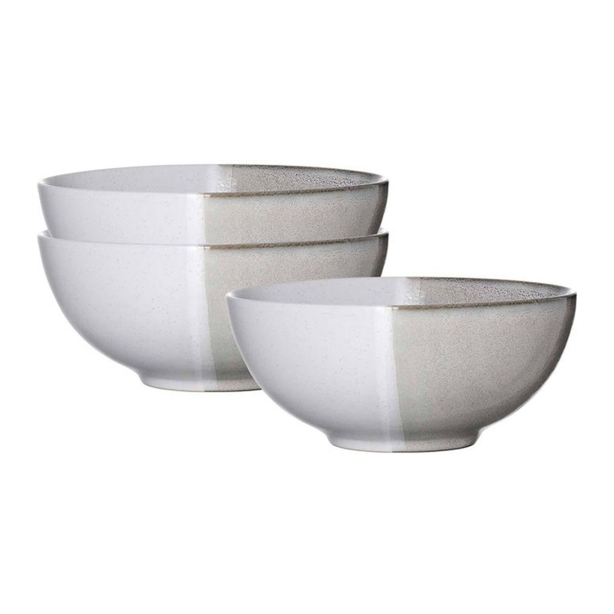 Ritzenhoff & Breker Poke Bowlschalen Tonala aus Keramik, 3er Set, Weiß, Durchmesser: 17,5 cm - Bild 1