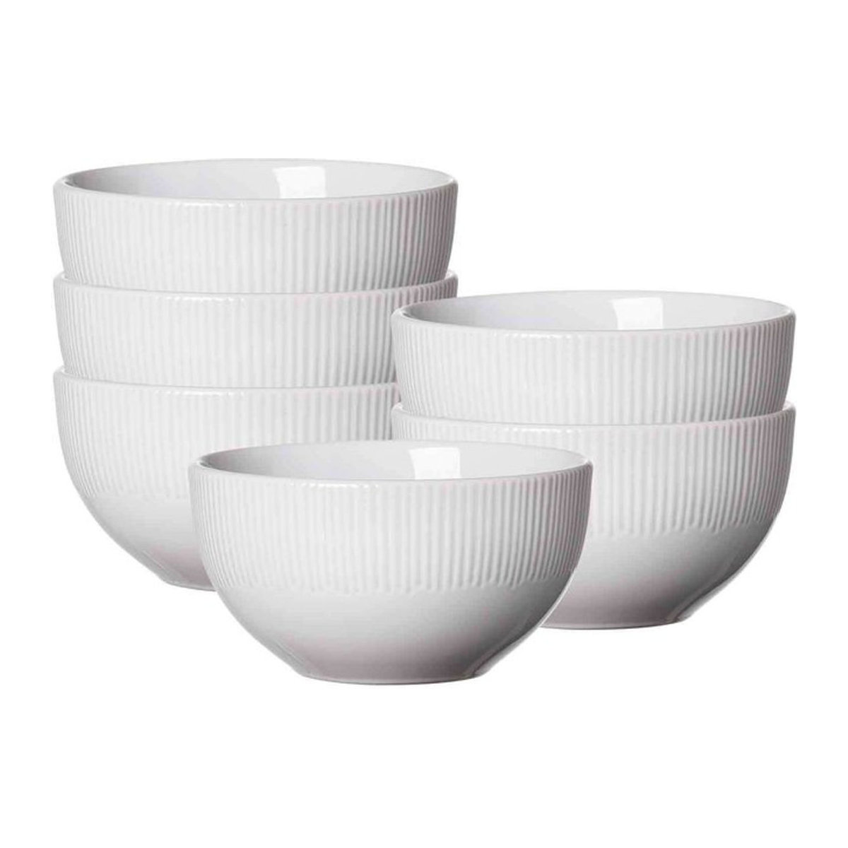 Ritzenhoff & Breker Porzellan Schalen Banda Weiß Gestreift 6er Set Durchmesser: 14 cm - Bild 1
