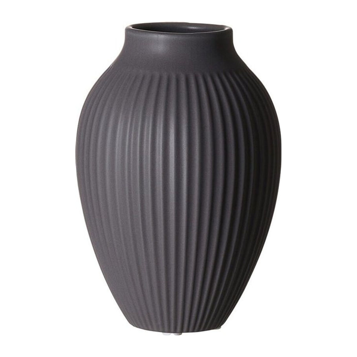 Ritzenhoff & Breker Vase Alsta aus Keramik in Grau, bauchig und gestreift, Höhe: 15 cm - Bild 1