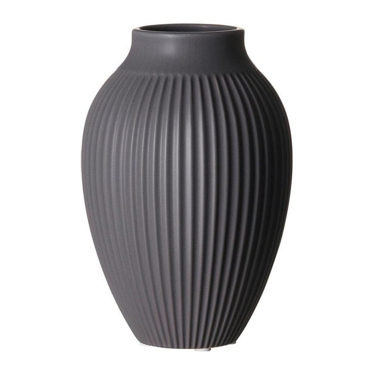 Ritzenhoff & Breker Vase Alsta aus Keramik in Grau, bauchig und gestreift, Höhe: 19 cm - Bild 1