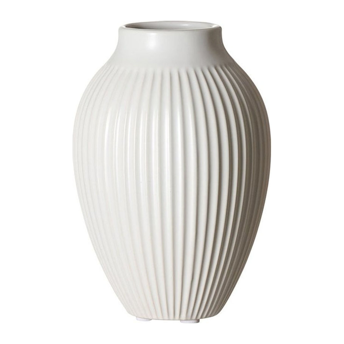 Ritzenhoff & Breker Vase Alsta aus Keramik in Weiß, bauchig und gestreift, Höhe: 15 cm - Bild 1