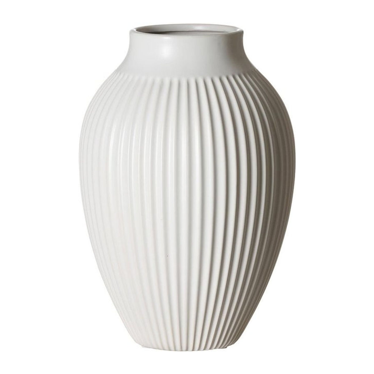 Ritzenhoff & Breker Vase Alsta aus Keramik in Weiß, bauchig und gestreift, Höhe: 23 cm - Bild 1