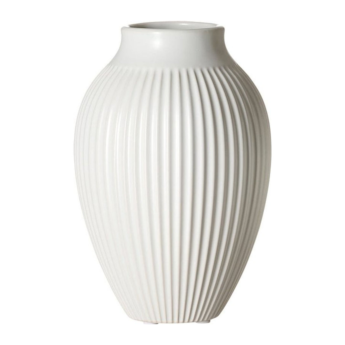 Ritzenhoff & Breker Vase Alsta aus Keramik, weiß, bauchig und gestreift, Höhe: 19 cm - Bild 1