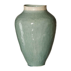 Ritzenhoff & Breker Vase Lucca in Grün, amphorenförmige Keramikvase für Schnittblumen, Höhe: 41 cm