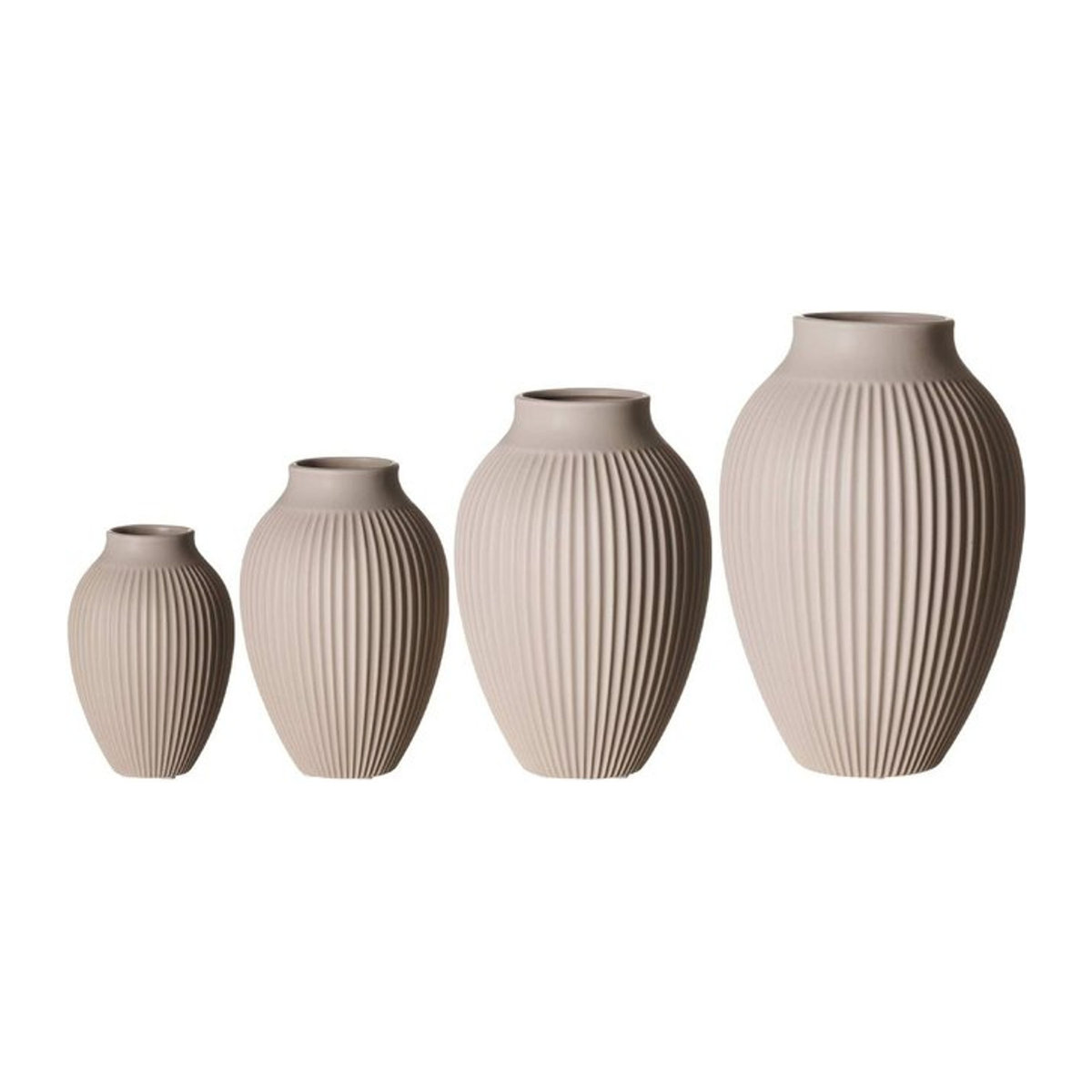 Ritzenhoff & Breker Vasen Alsta 4er Set aus Keramik gestreift in Beige - Bild 1