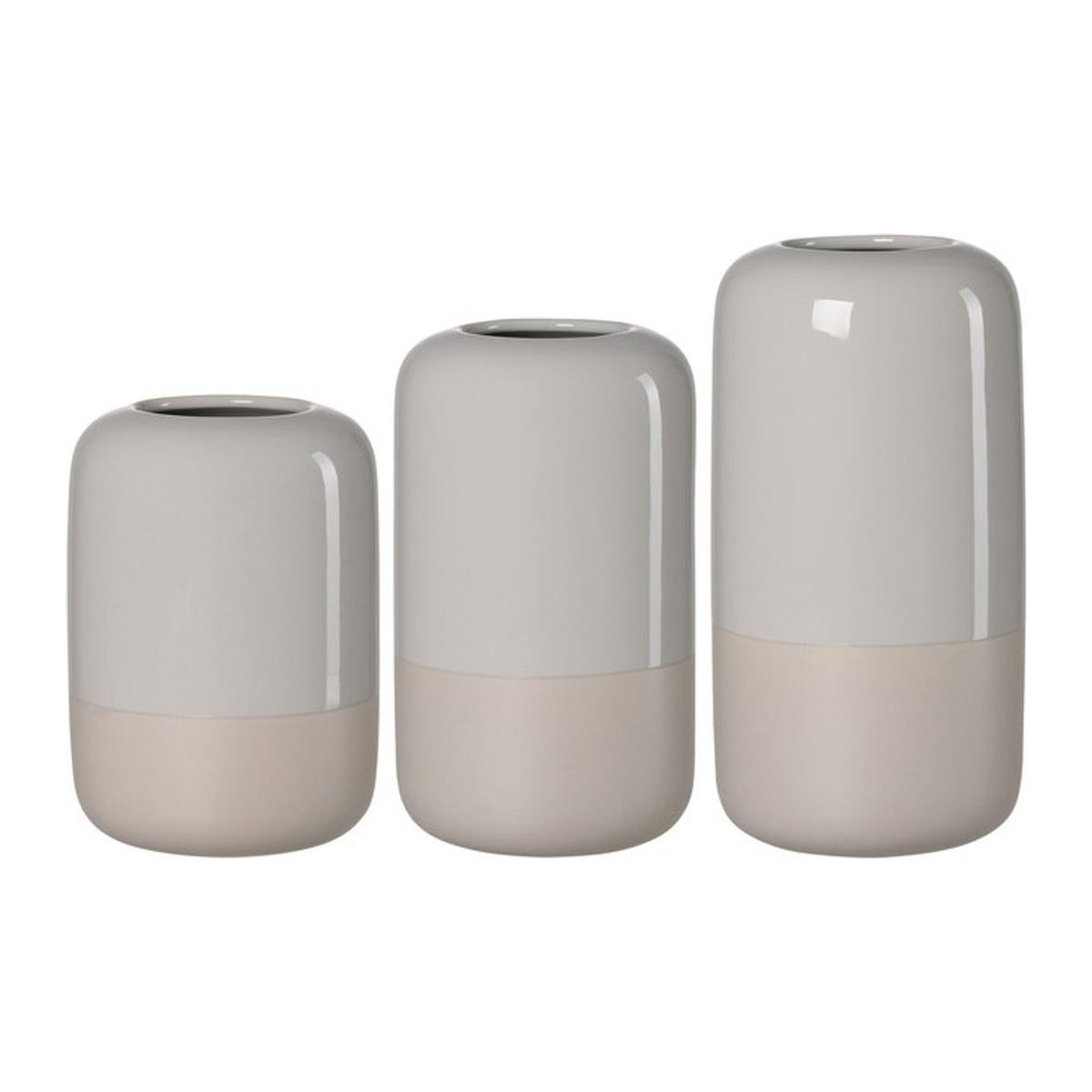 Ritzenhoff & Breker Vasen Dome 3er Set aus Keramik in Beige, zylindrisch und minimalistisch für Schnittblumen - Bild 1