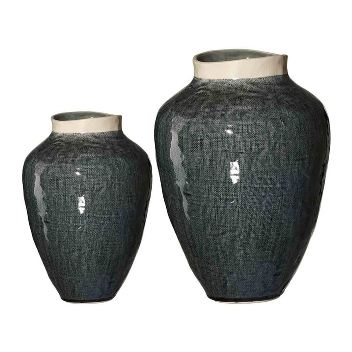 Ritzenhoff & Breker Vasen Lucca 2er Set aus Keramik in Grau, amphorenförmig und modern - Bild 1