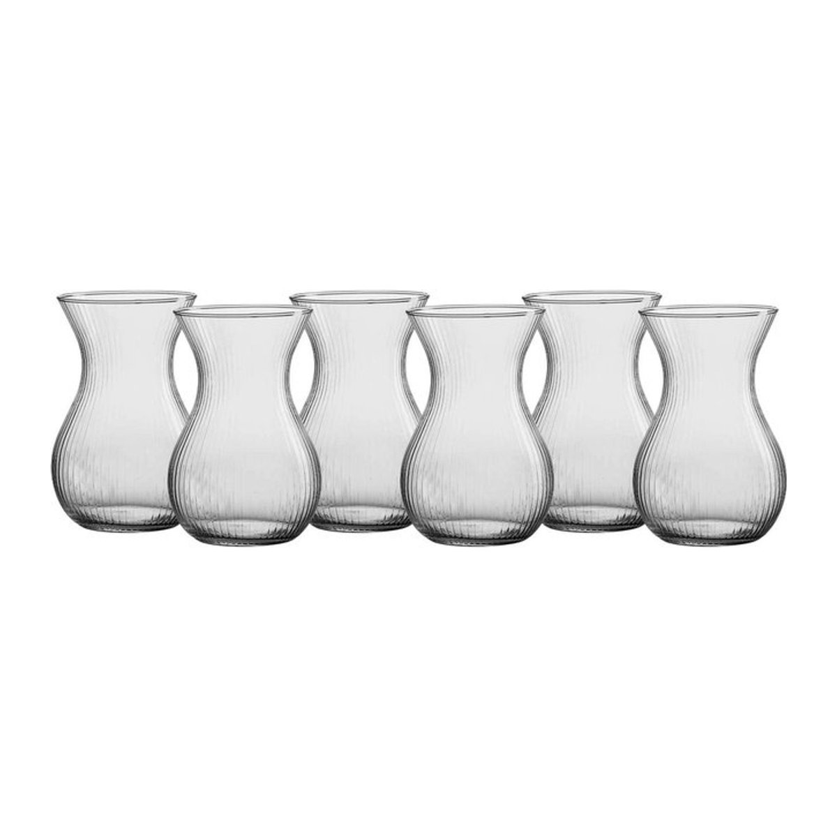 Ritzenhoff & Breker Vasen Rosalie 6er Set aus Glas transparent gestreift Höhe: 18 cm - Bild 1