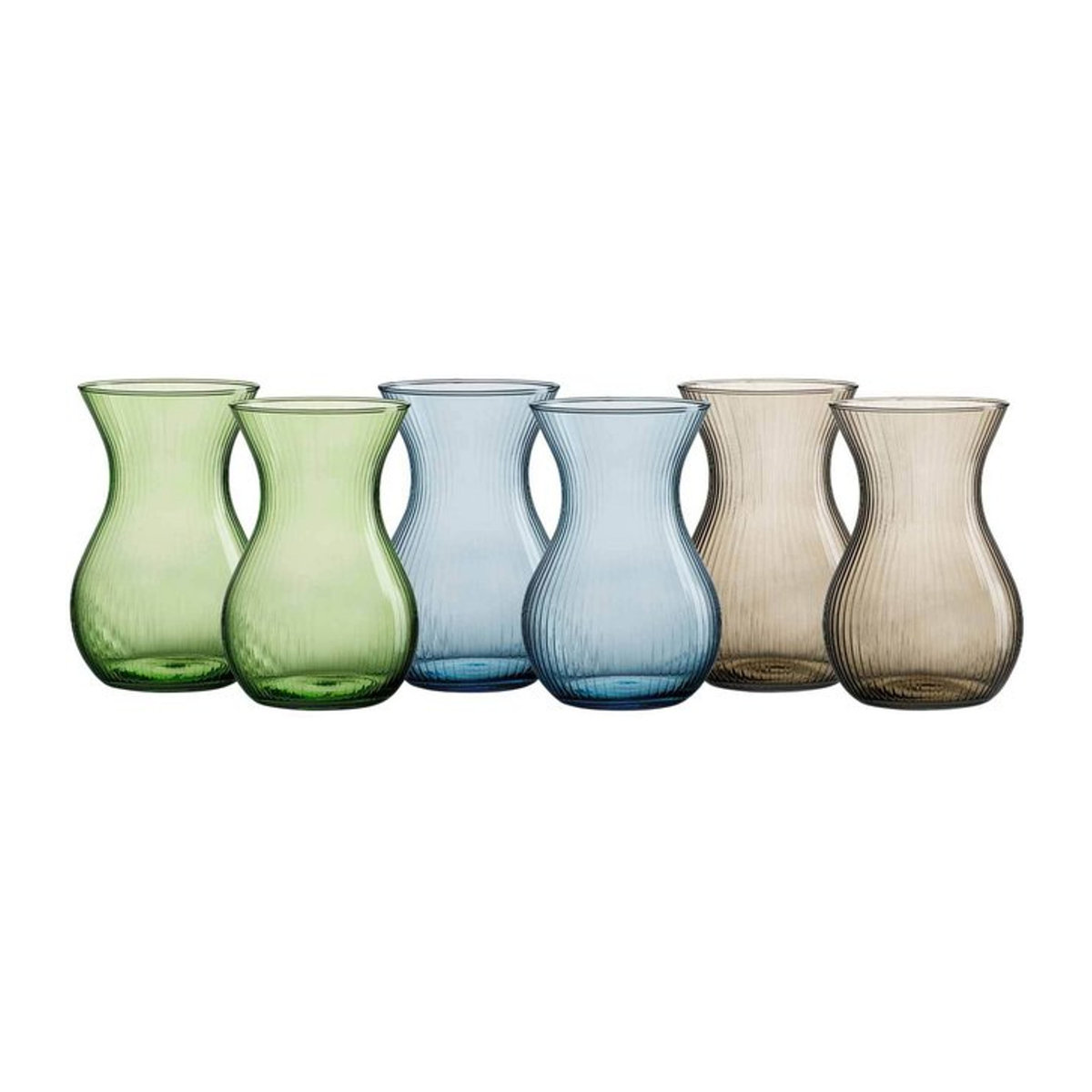 Ritzenhoff & Breker Vasen Rosalie Glas mehrfarbig gestreift 6er Set Höhe: 18 cm - Bild 1