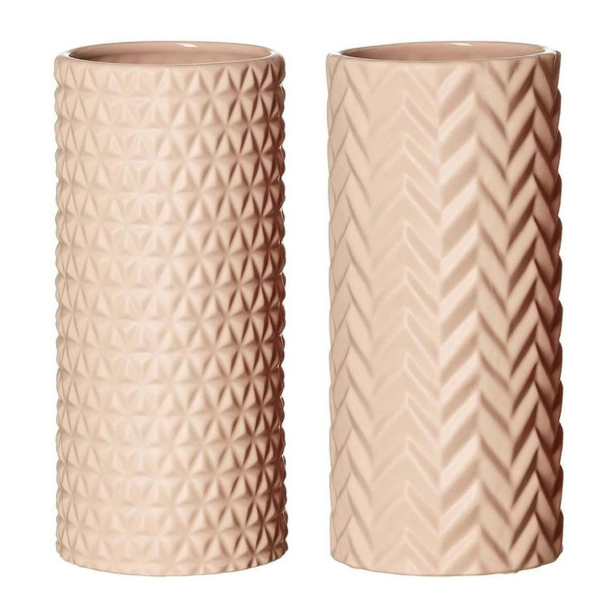 Ritzenhoff & Breker Vasen Set aus Keramik in Beige, geometrisches Design, 2er Set, Höhe: 25 cm - Bild 1