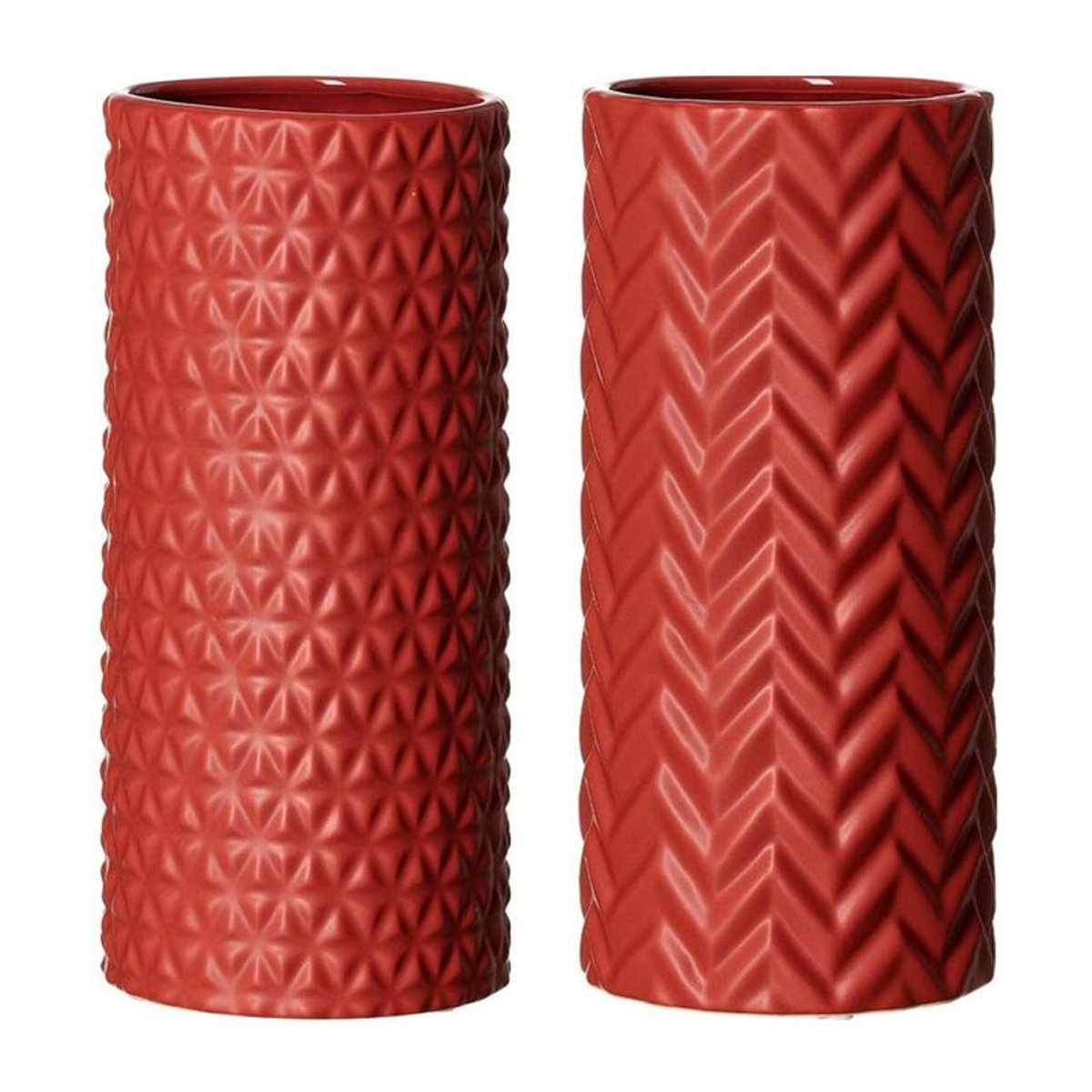 Ritzenhoff & Breker Vasen Set aus Keramik in Rot, geometrisches Design, 2er Set, Höhe: 25 cm - Bild 1