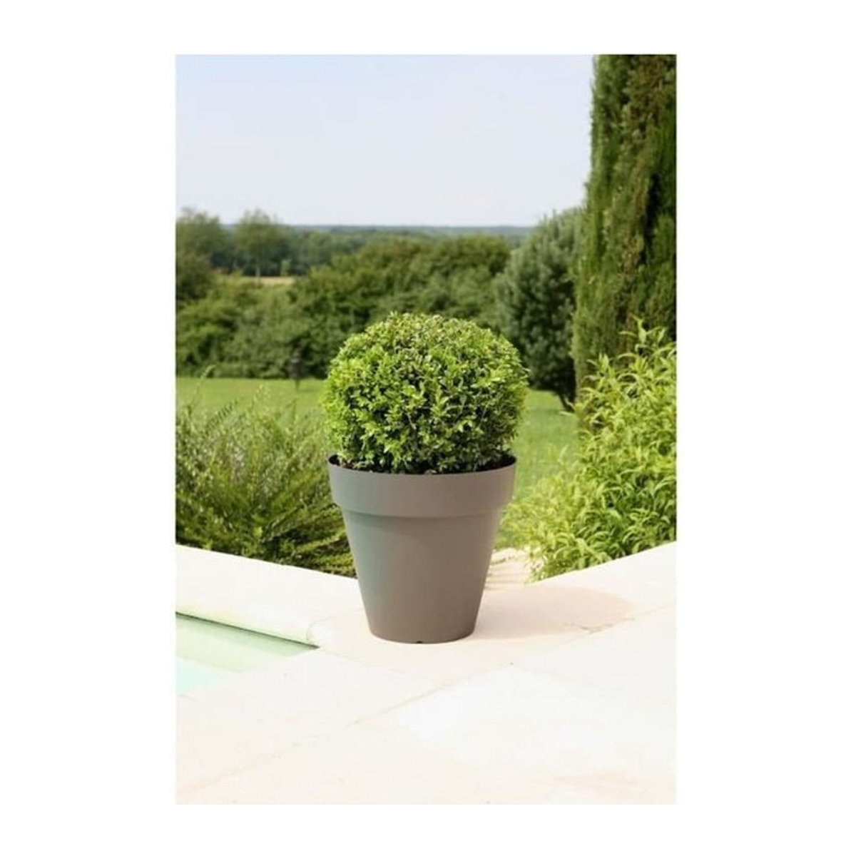 Riviera Soleilla Blumentopf rund in Grau aus Polypropylen - Durchmesser: 60 cm, Höhe: 53,6 cm - Bild 1