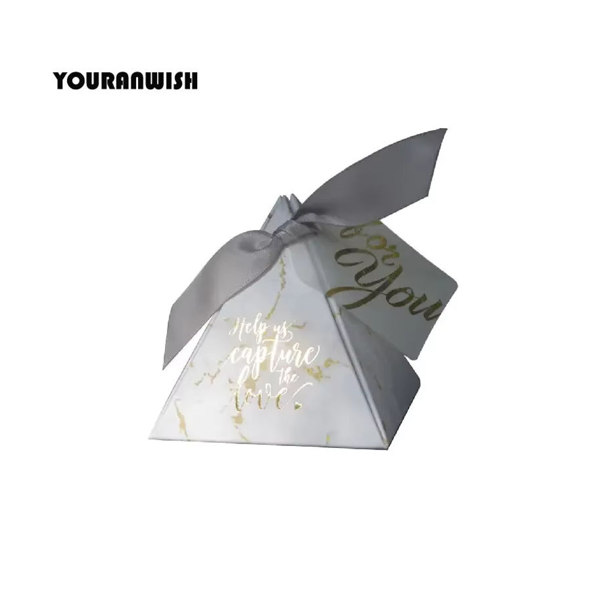 Rmtpt 10er Set geometrische Pyramiden-Geschenkboxen aus Papier in Blau und Weiß für Hochzeitsdekorationen und Gastgeschenke - Bild 5