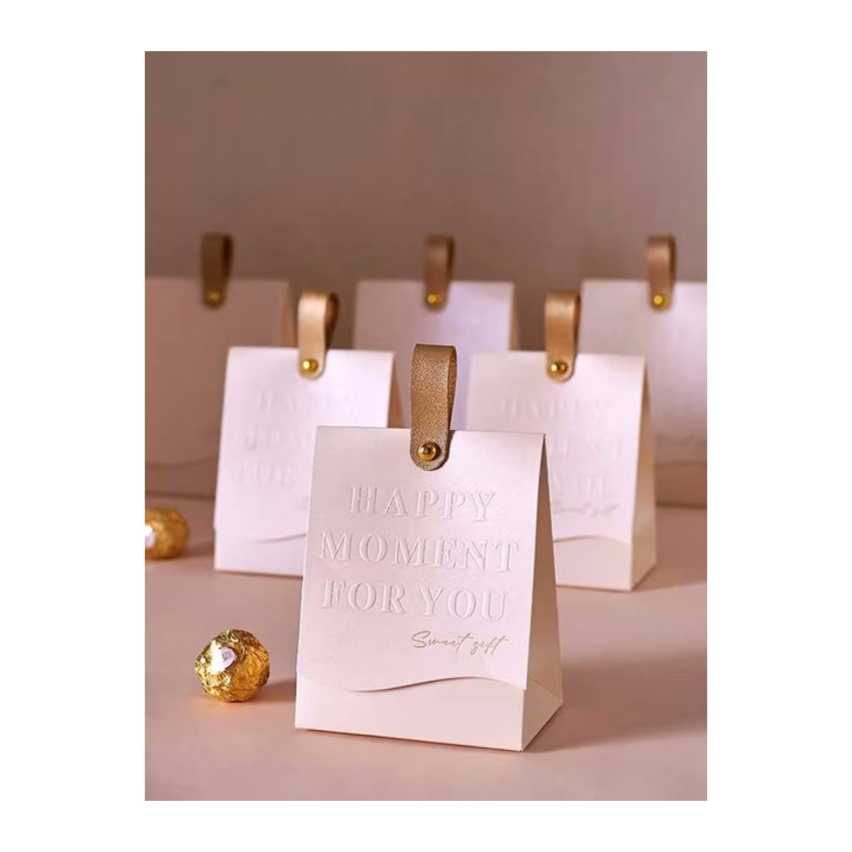 RMTPT Mini Candy Box Geschenkverpackung aus Papier mit Seilgriff in Rot und Weiß für Hochzeiten und Geburtstage - Bild 1