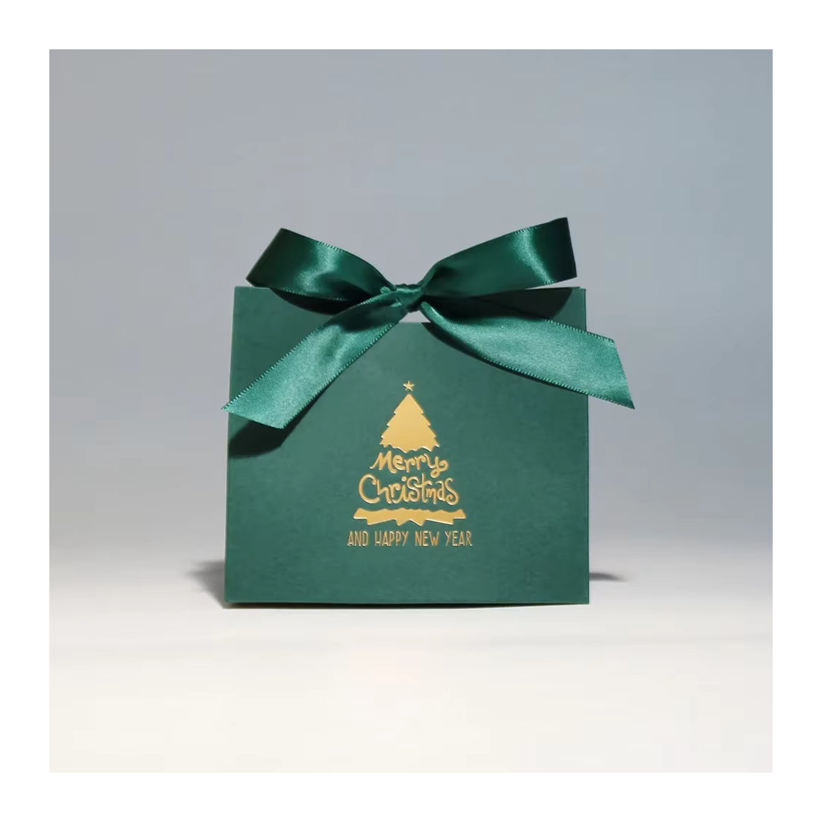 RMTPT Weihnachts-Geschenkboxen aus Papier in Grün mit Band für Kekse und Süßigkeiten, quadratisch und klassisch - Bild 5