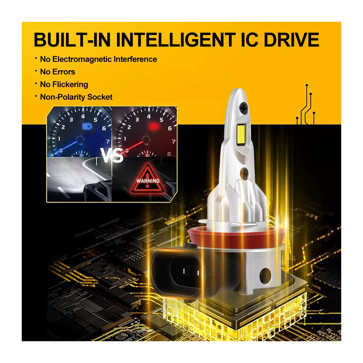 Roadsun 4er Pack LED-Glühbirnen 9005 HB3 H11 mit 29000lm und 6000k Kaltweiß aus Aluminium - Bild 2