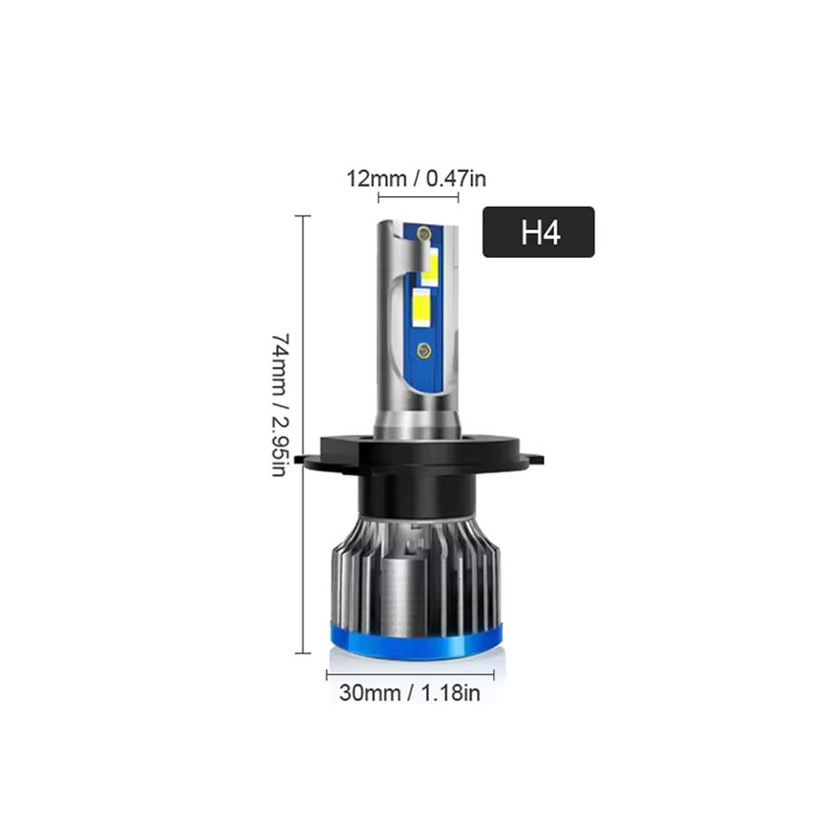 Roadsun H4 LED Scheinwerfer Birnen Set, 2 Stück, 150W, 25000LM, IP68 wasserdicht, 6000K Kaltweiß - Bild 6
