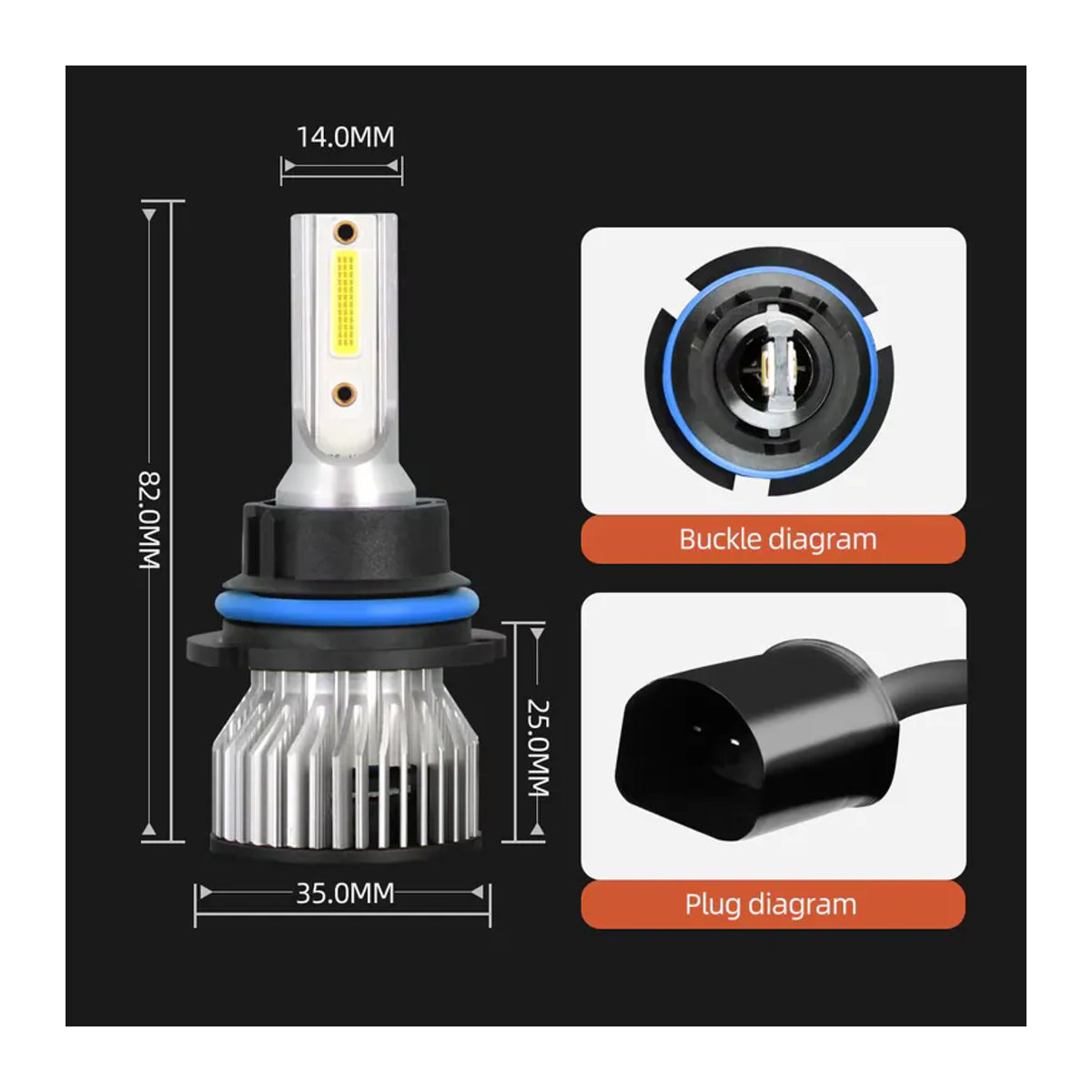 Roadsun Superhelle LED Autoscheinwerfer 180 W mit COB-Chip, 25000 lm, 6000 K Kaltweiß - Bild 4