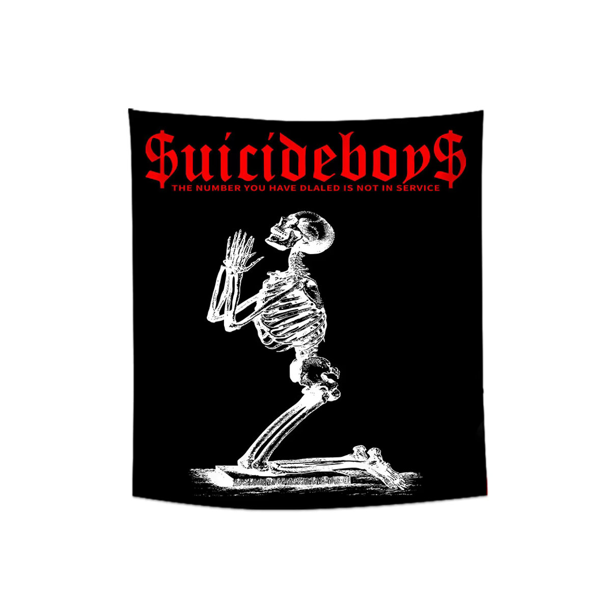 RoarGosh Wandteppich mit Totenkopf-Design in Schwarz und Rot, rechteckiges Textil-Wandposter zur Dekoration - Bild 4