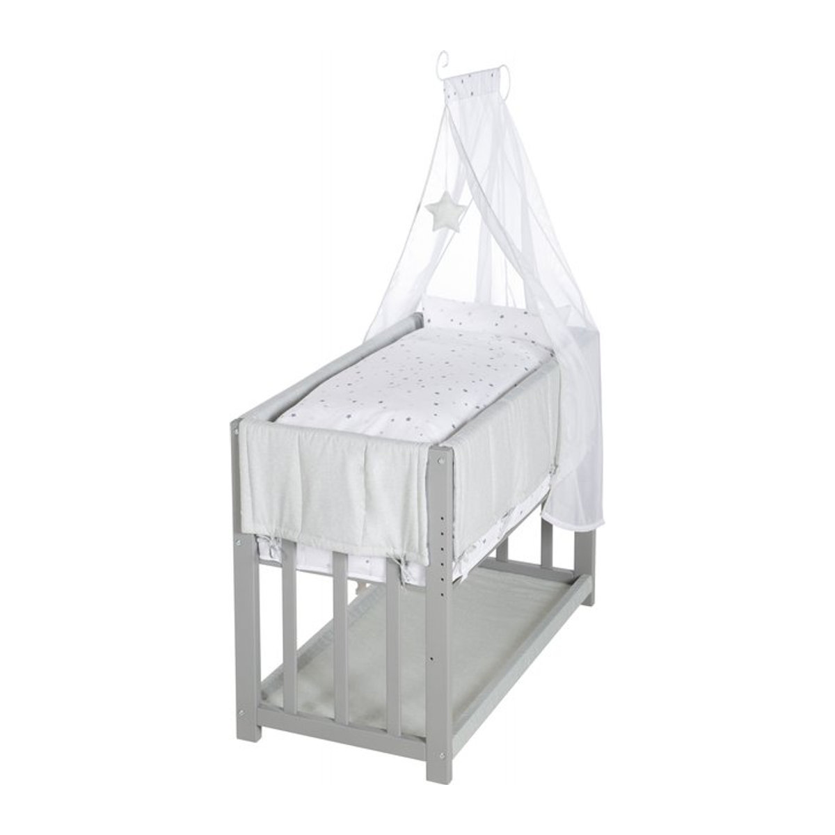 Roba 3in1 Stubenbett Sternenzauber Babybett aus Holz in Grau und Taupe - Bild 1