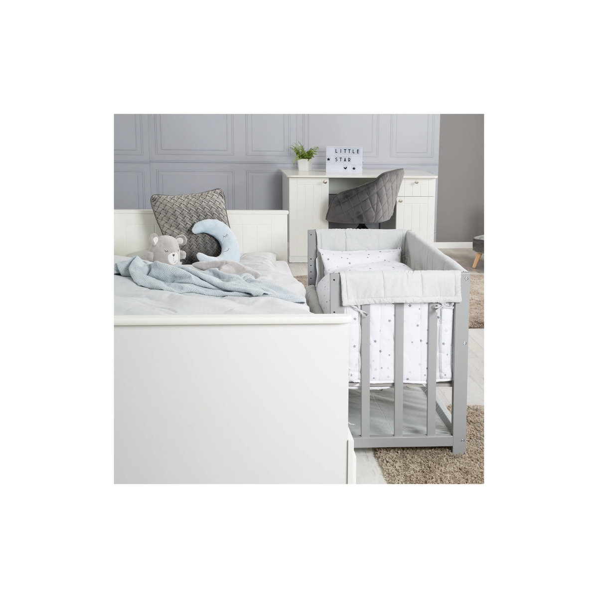 Roba 3in1 Stubenbett Sternenzauber Babybett aus Holz in Grau und Taupe - Bild 3