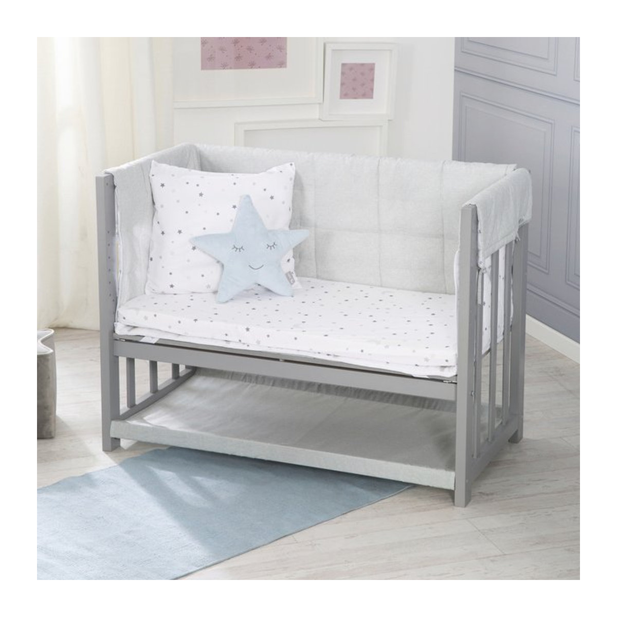 Roba 3in1 Stubenbett Sternenzauber Babybett aus Holz in Grau und Taupe - Bild 4