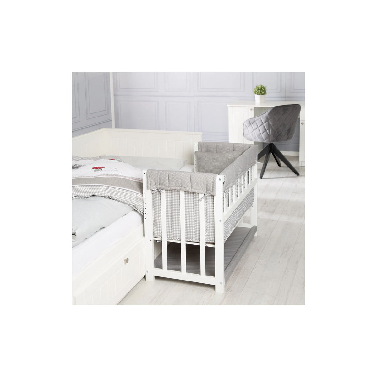 Roba 4in1 Babybett aus Holz in Weiß, B/L: 76 x 95 cm - Bild 2