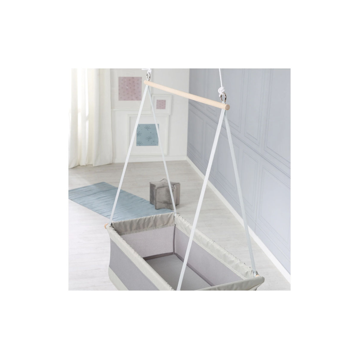roba Hängebettchen Safe Asleep aus Holz in Grau, B/L: 48,5 x 91,5 cm - Bild 2