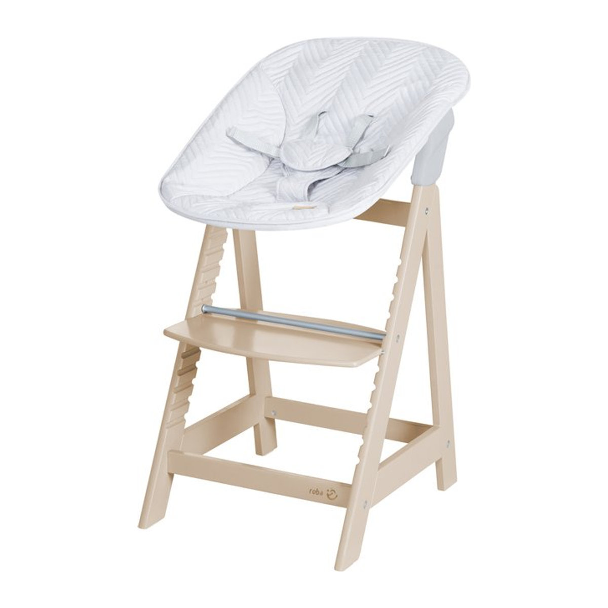 ROBA Hochstuhl Born Up Zick Zack in Cashmere/Beige mit geometrischem Design - Bild 1