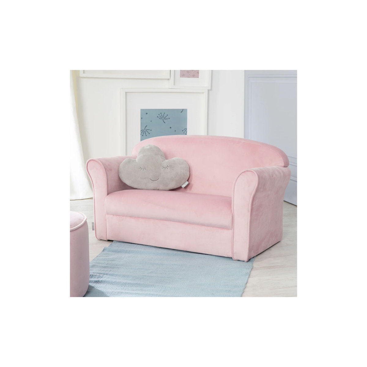 roba Kindersofa 2-Sitzer mit Armlehnen in Rosa/Lila, B/H/T: 78 x 39 x 43 cm - Bild 2