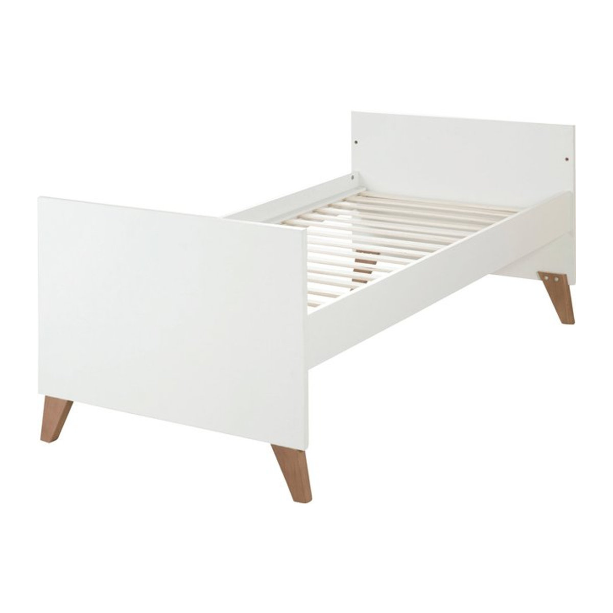 Roba Kombi-Babybett Ole in Weiß aus Massivholz und Eiche, B/T/H: 140 x 70 x 82 cm - Bild 1