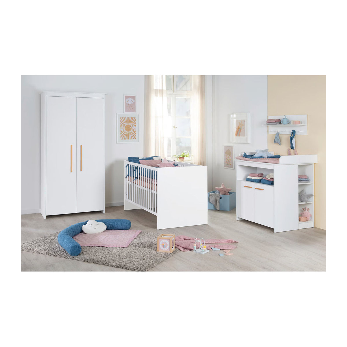 Roba Kombi-Kinderbett Lilo in Weiß, Modernes Holz-Kinderbett, B: 140 cm, T: 70 cm, H: 80 cm - Bild 2