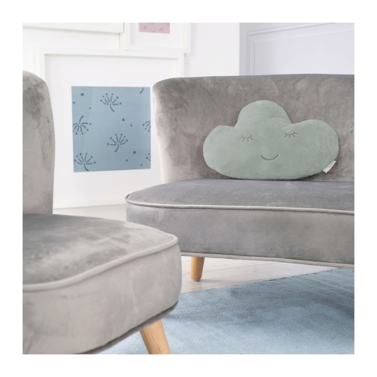 Roba Kuschel- und Dekokissen im Design Wolke in Frosty Green - Bild 2