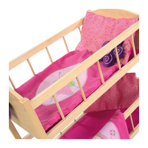 Roba Puppen Etagenbett Happy Fee aus Holz in Natur und Rosa